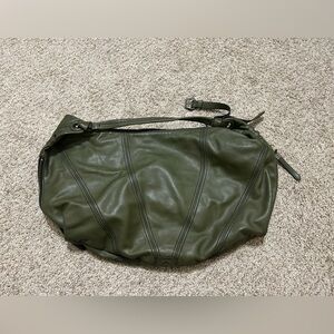 Oryany 'Whitney' Slouchy Leather Hobo Olive Green Large Travel Zip Up Pockets